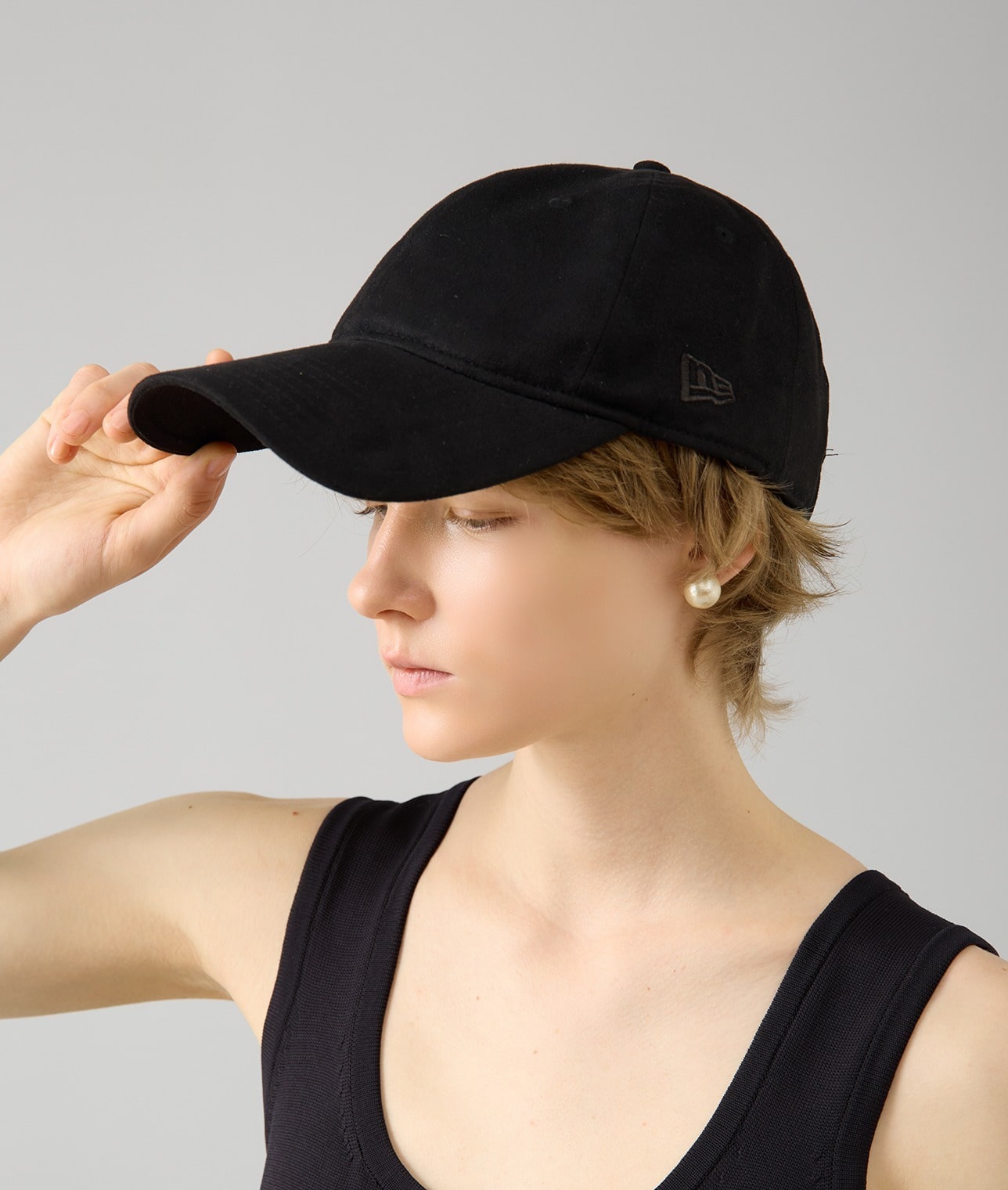 【別注】NEW ERA/920 LONG VISOR EASY SNAP 920LVES TM SUEDE BLK 詳細画像 BLACK 1