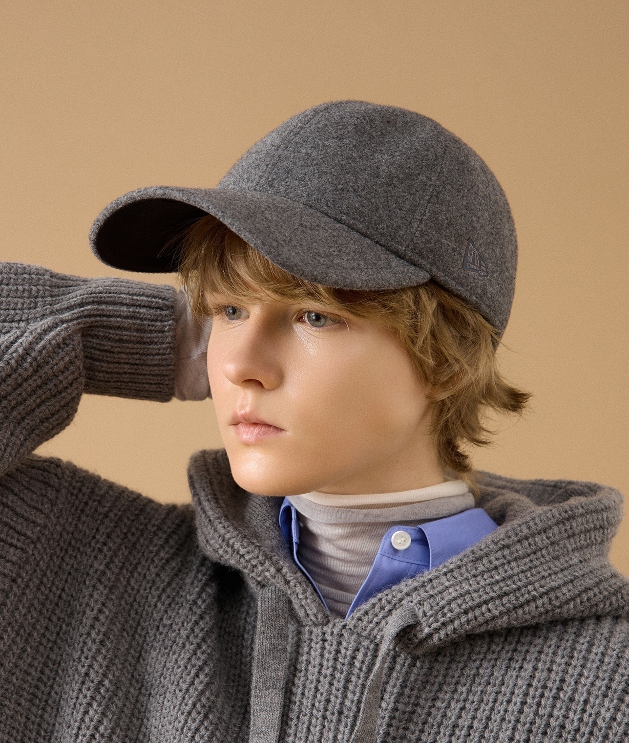 【10/17~ショールーム先行販売】【別注】NEW ERA/920 LONG VISOR EASY SNAP 920LVES TM WOOL LIKEGRY 詳細画像 GREY 1