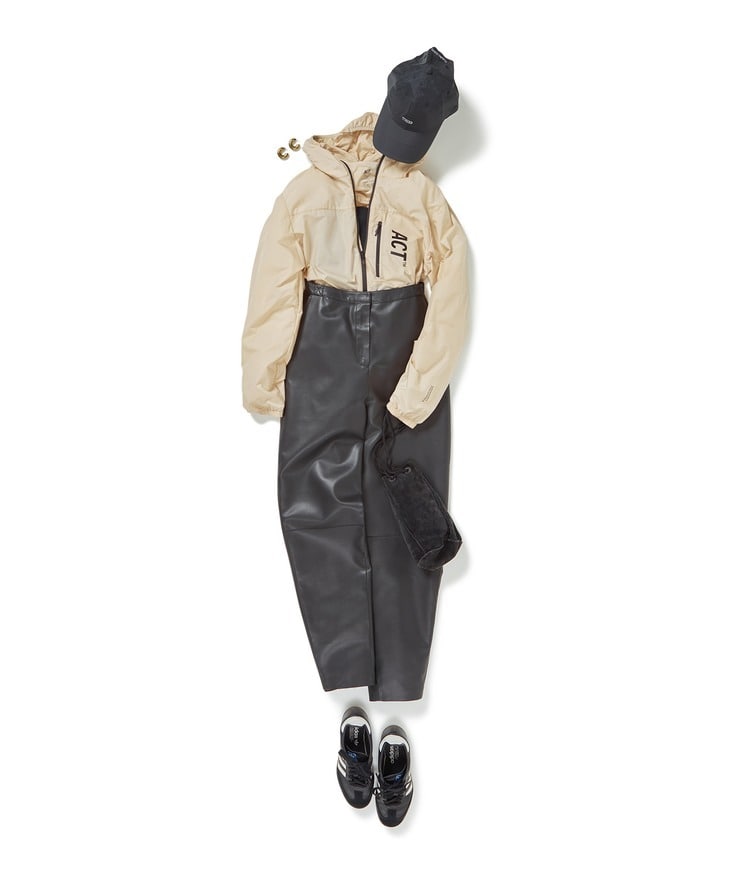 ACT RUNNIG/アノラックトップス×LEHA/エコレザーパンツ×【別注】NEW ERA/920LVES TM TECH STRECH THIRD